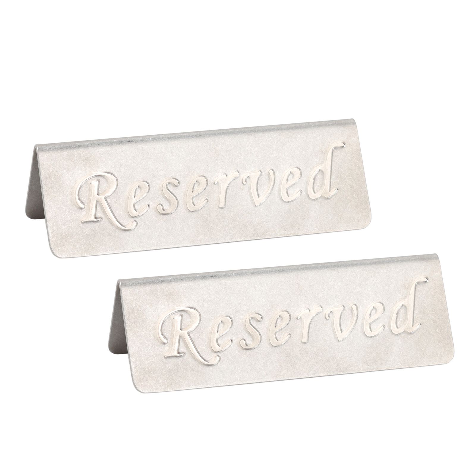 2Pcs Metal Stainless Steel Reserved Sign Double Sided Reserved Table Signs for view 7