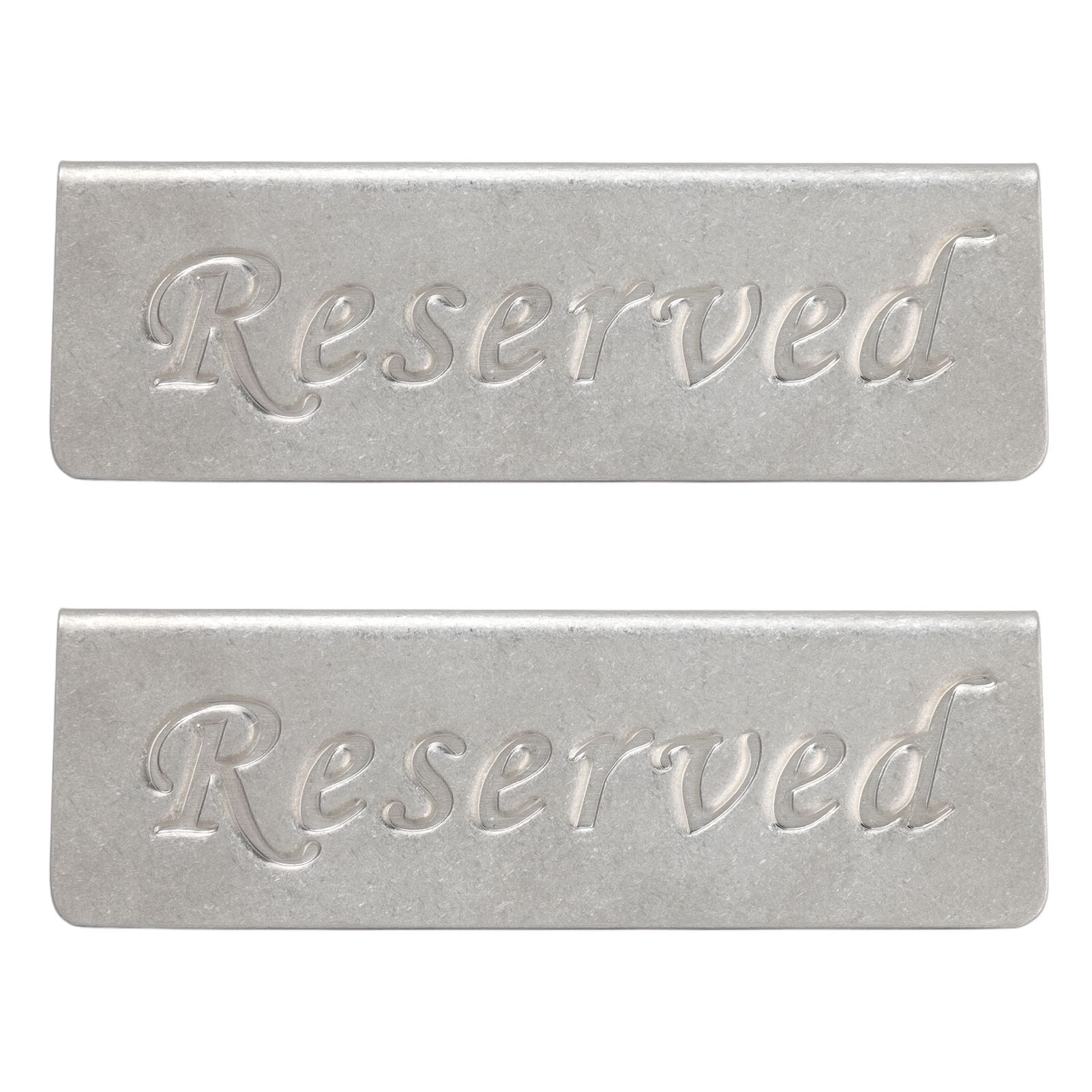 2Pcs Metal Stainless Steel Reserved Sign Double Sided Reserved Table Signs for view 8