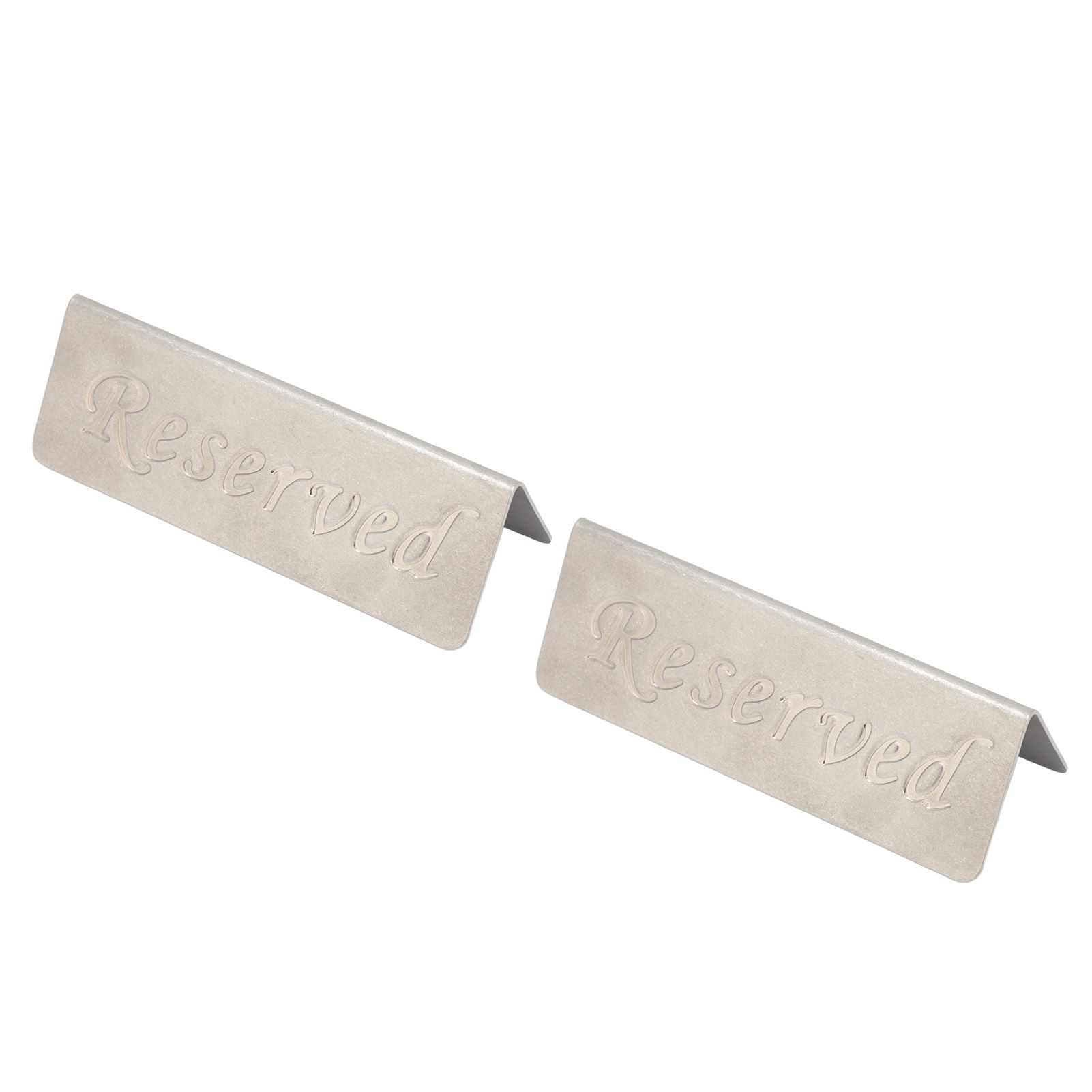2Pcs Metal Stainless Steel Reserved Sign Double Sided Reserved Table Signs for view 10