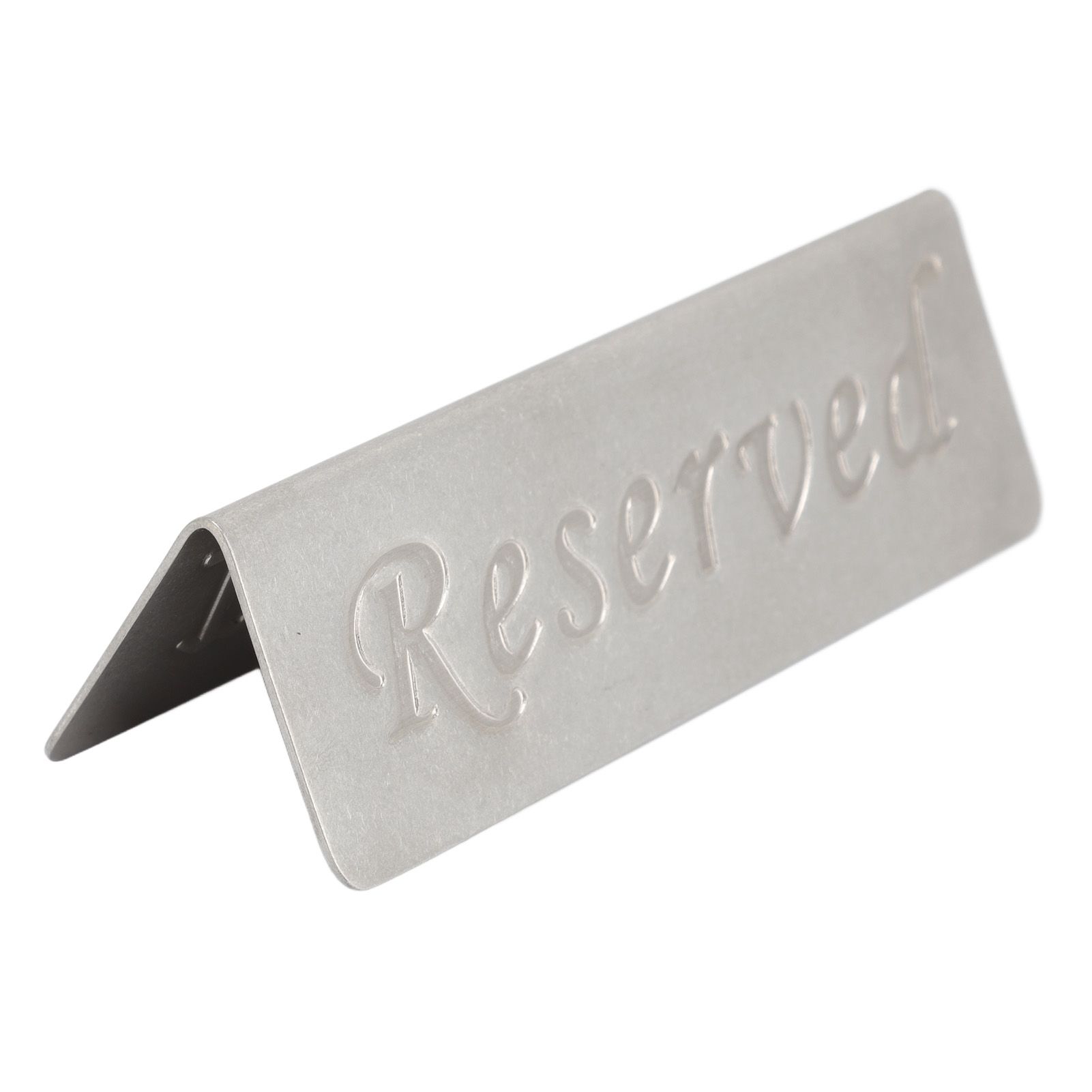 2Pcs Metal Stainless Steel Reserved Sign Double Sided Reserved Table Signs for view 13
