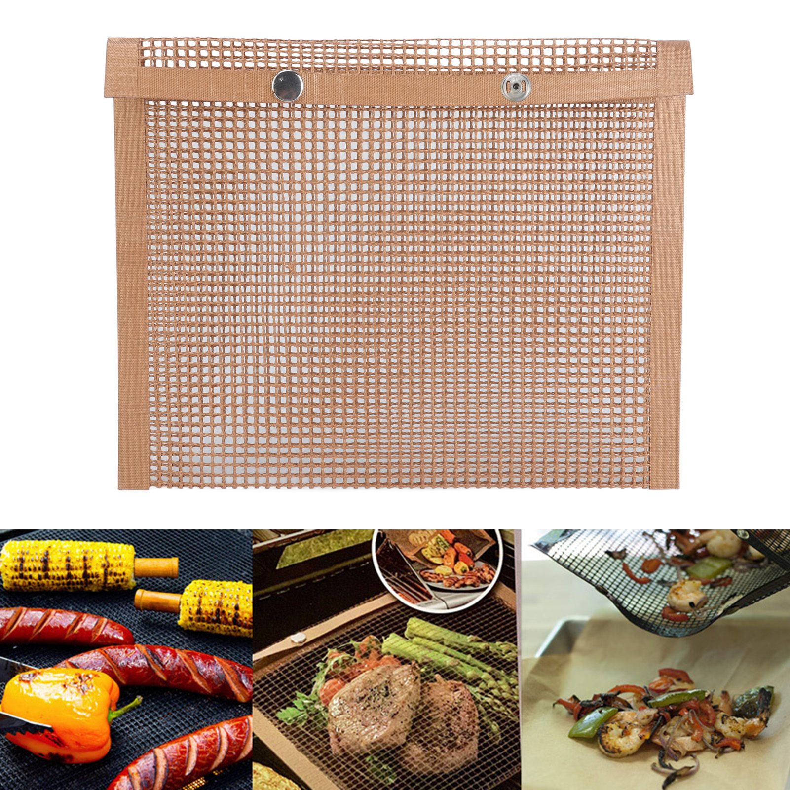Grilling Pouches Fiberglass Mesh Non Stick High Temperature Resistant BBQ Bags view 11
