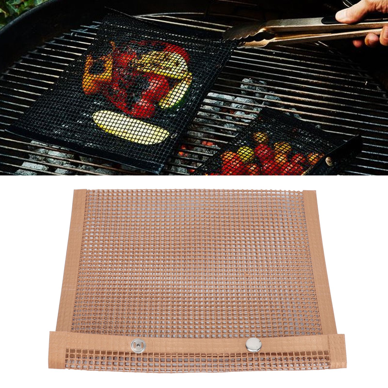 Grilling Pouches Fiberglass Mesh Non Stick High Temperature Resistant BBQ Bags view 12