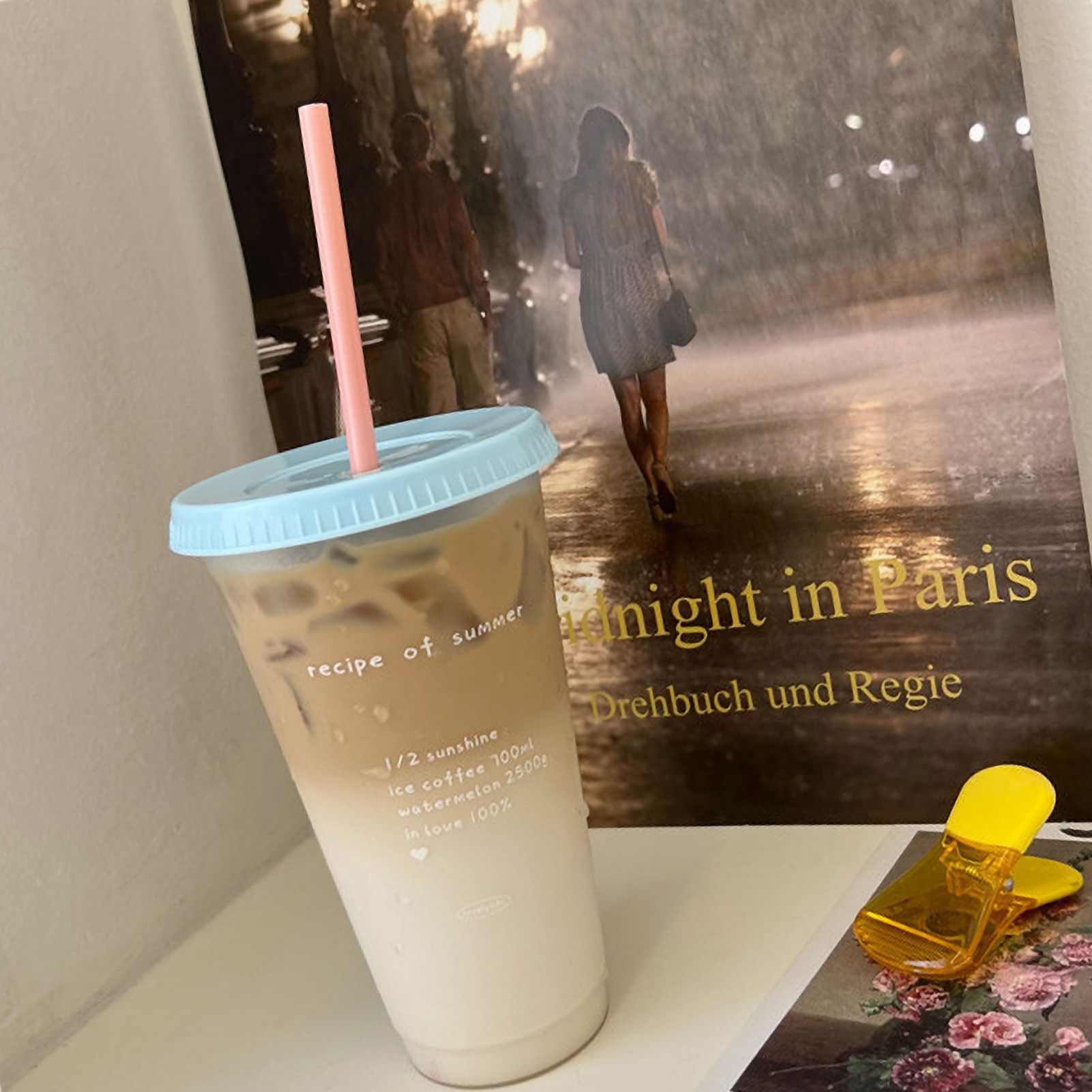 Plastic Coffee Cup Large Capacity Cute Water Cup With Straw Lid for Summer view 4