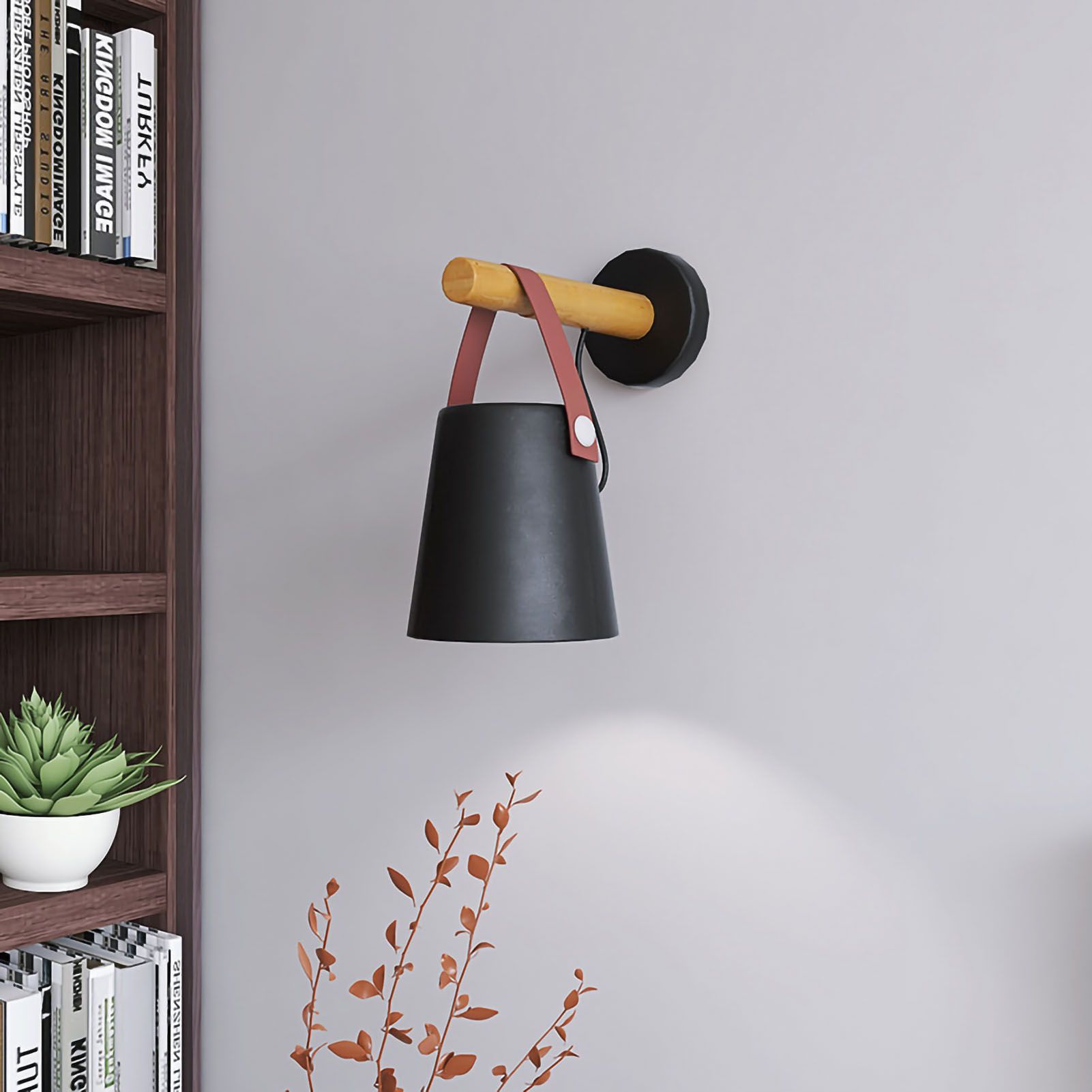 Wall Light Wood Modern Simple Style Night Lamp Home Decoration for Corridor view 2