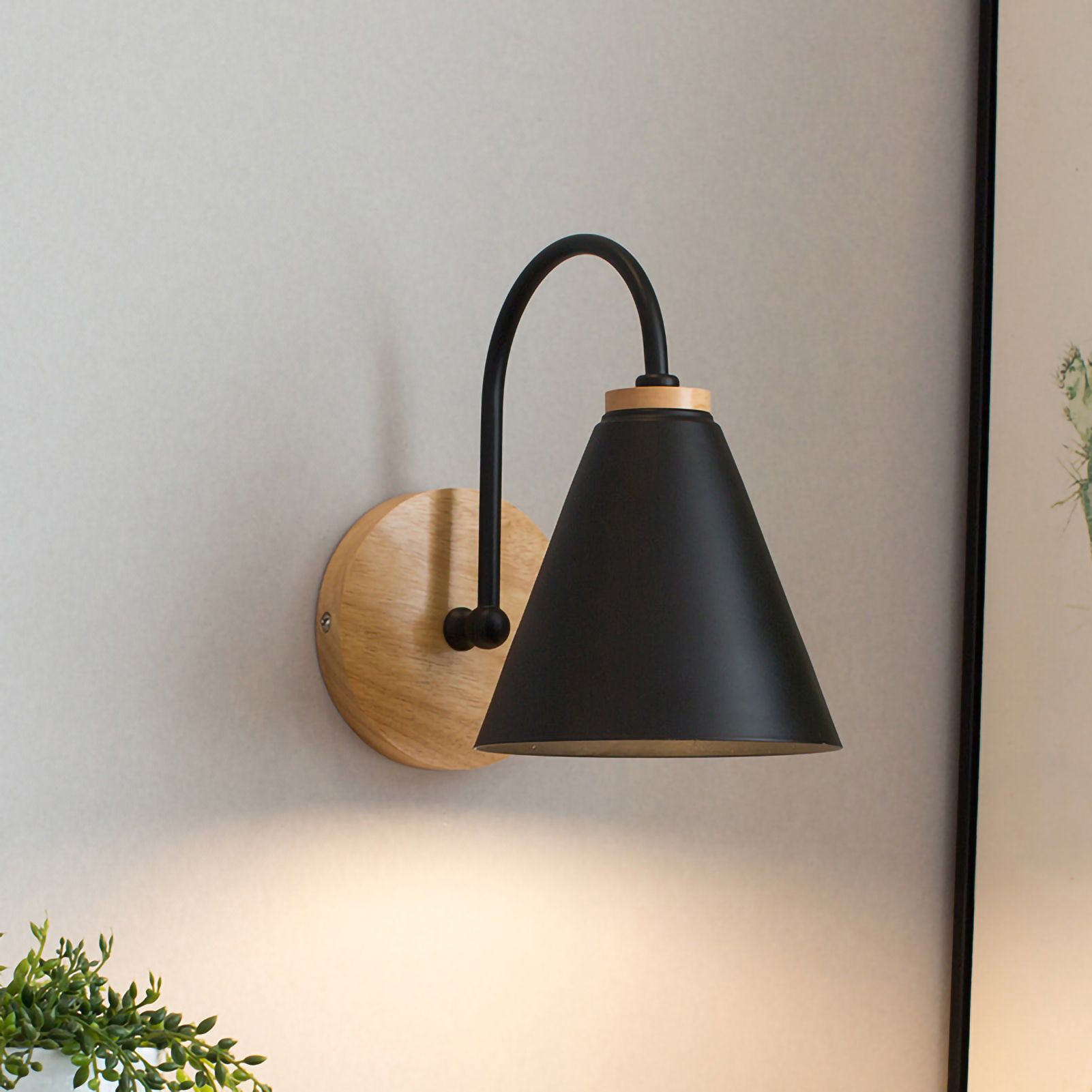 Wall Lamp Curved Simple Antirust Living Room Corridor Study Bedroom Bedside