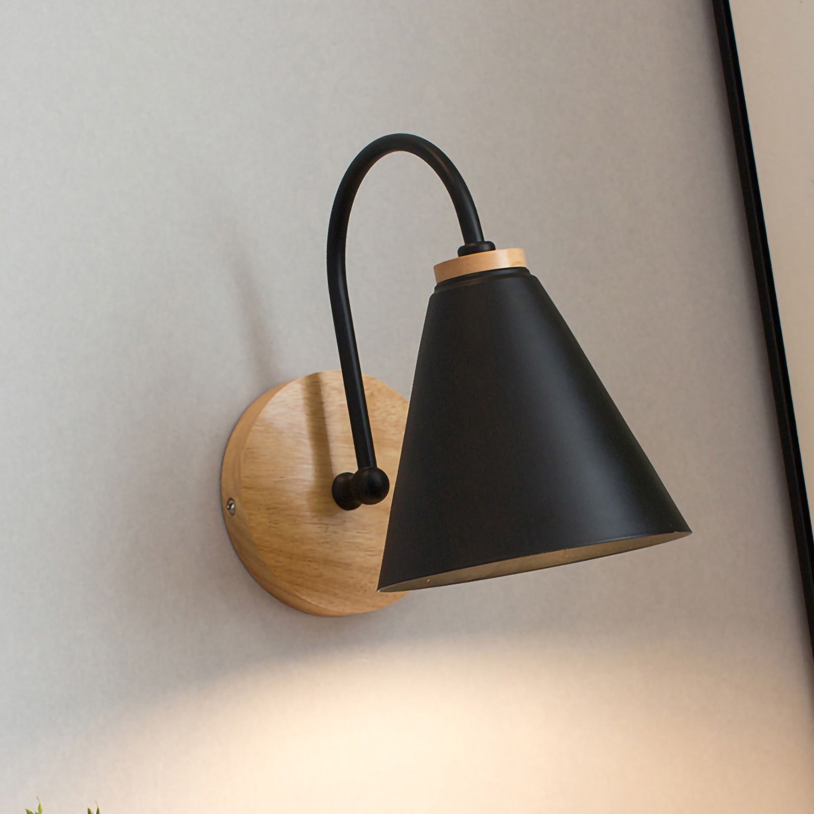Wall Lamp Curved Simple Antirust Living Room Corridor Study Bedroom Bedside view 3