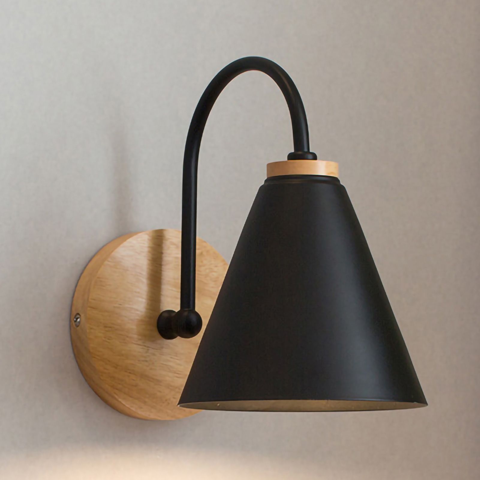 Wall Lamp Curved Simple Antirust Living Room Corridor Study Bedroom Bedside view 5