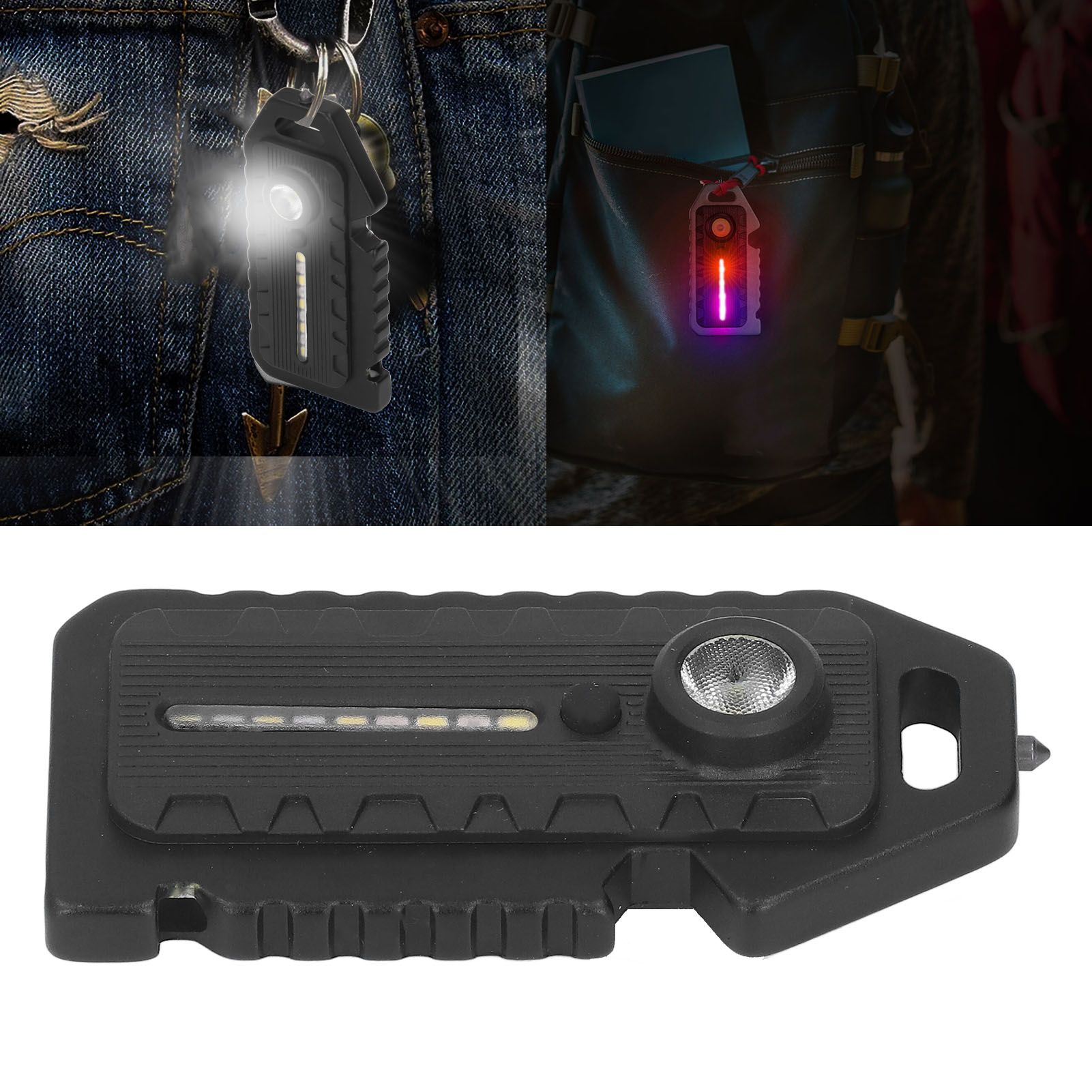 Pocket Flashlight Multifunction Keychain Flashlights Waterproof Whistle view 12