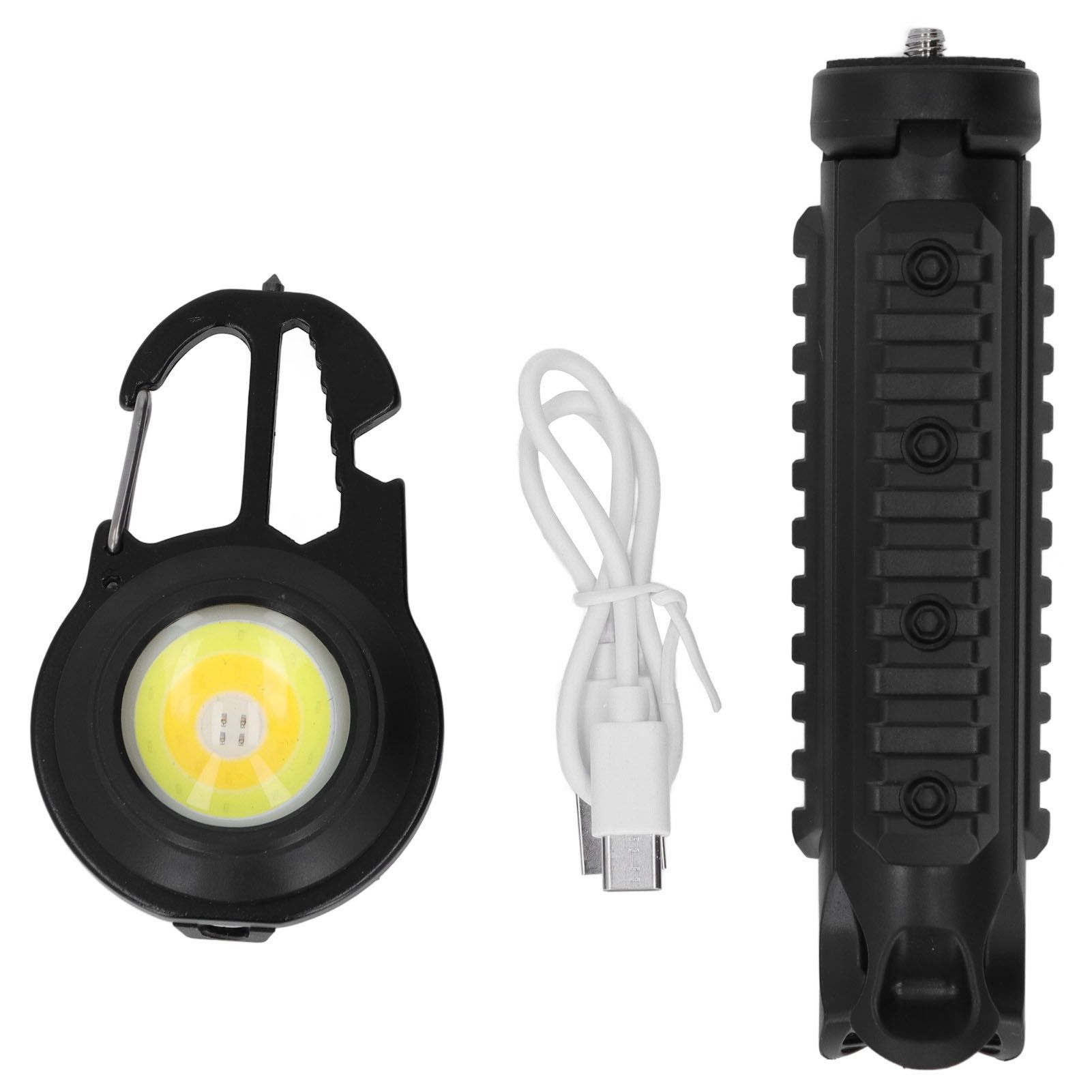 COB Small Flashlights 3 Light Modes Rechargeable Multifunctional Black view 10
