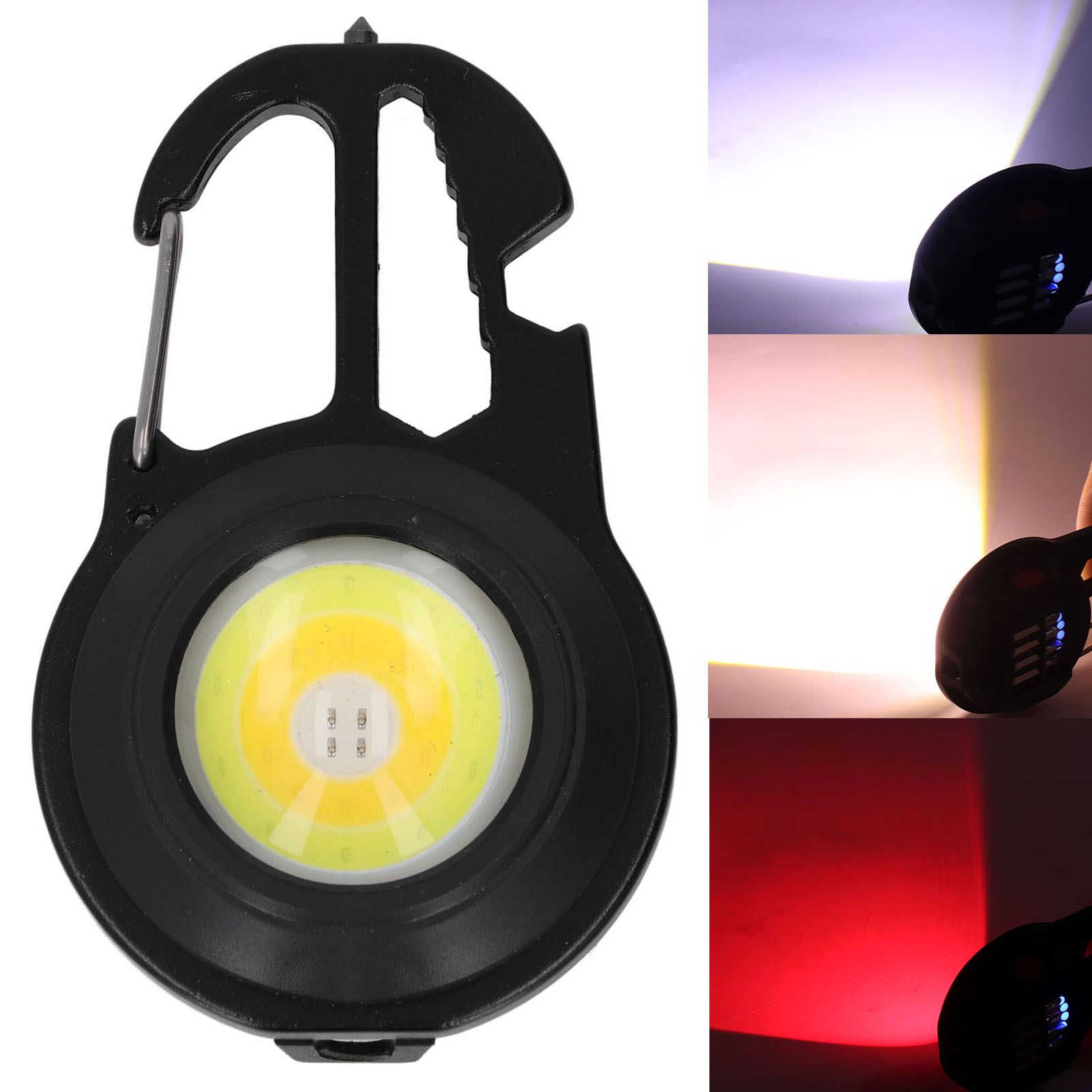 COB Small Flashlights 3 Light Modes Rechargeable Multifunctional Black view 11