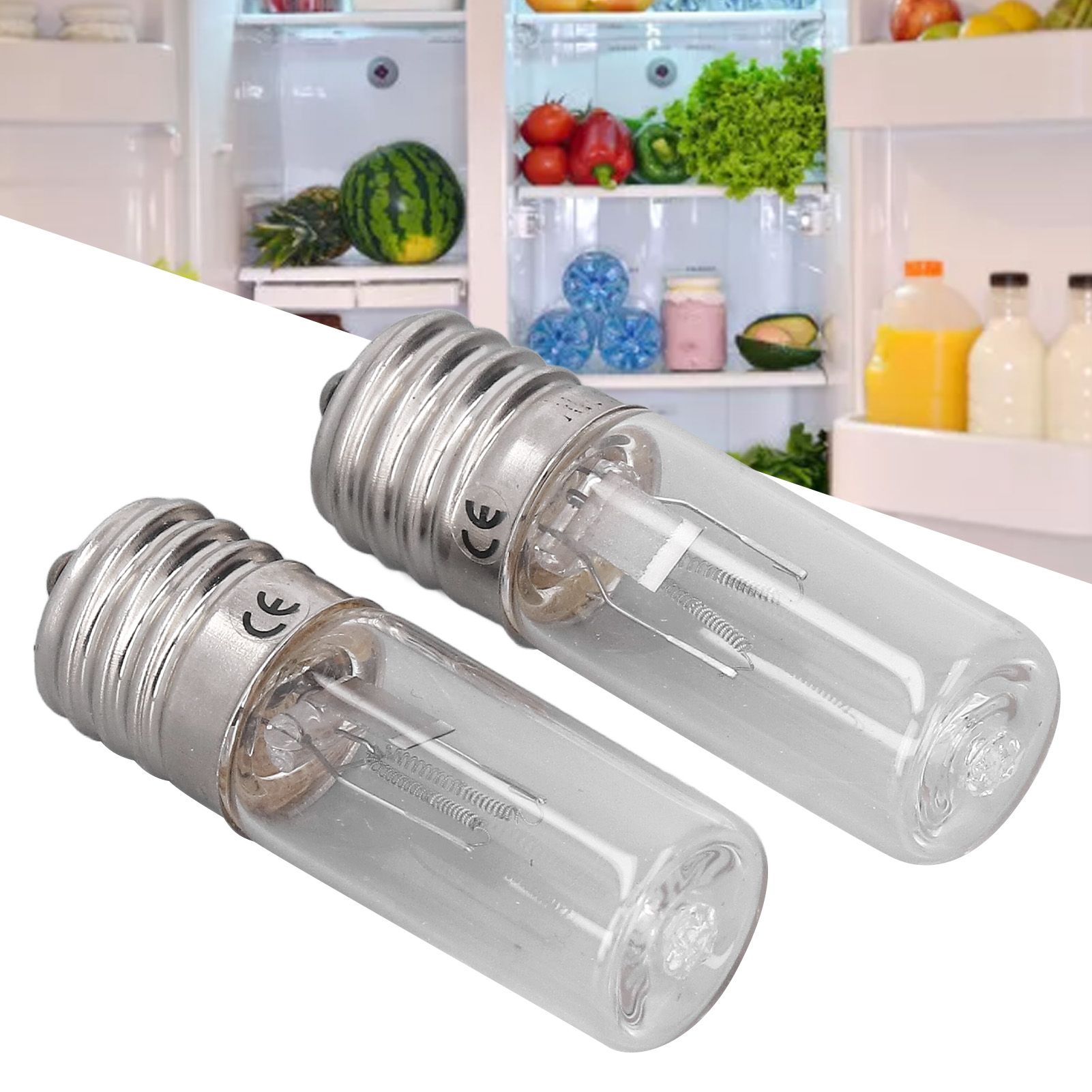 2Pcs Refrigerator Cabinet Light Deodorant Mite Removal E17 Lamp 10V 3W UVC view 12