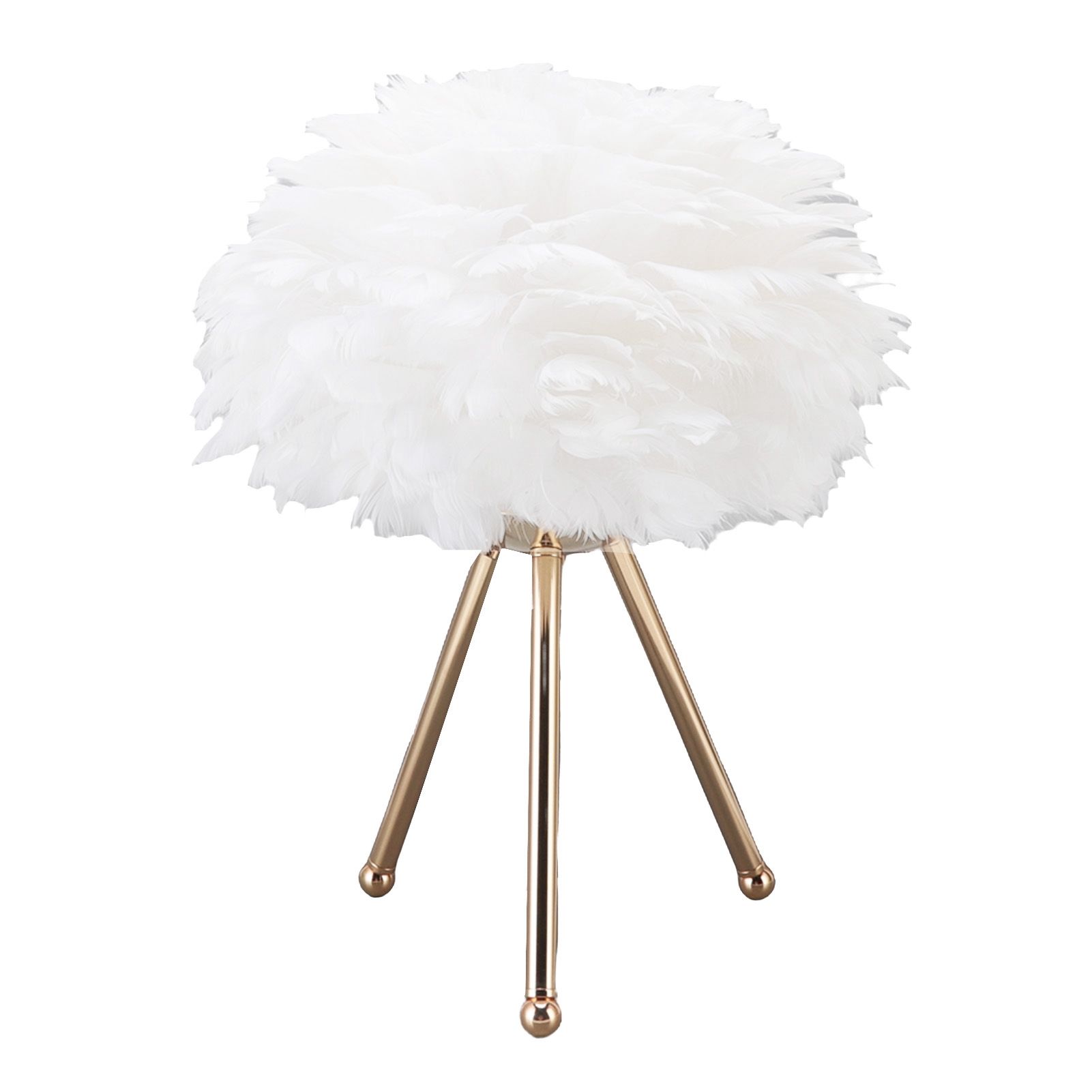 Feather Table Lamp Adjustable Color Brightness Rechargeable Touch Control view 2