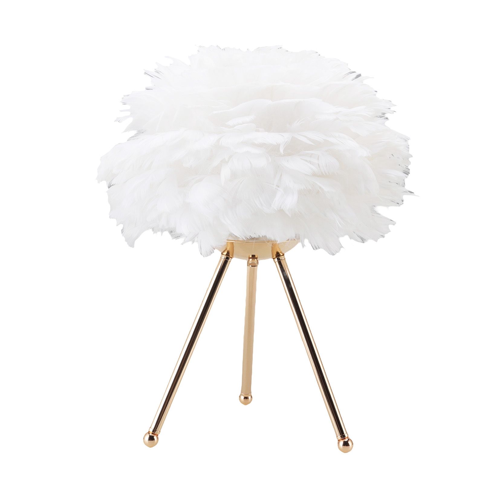 Feather Table Lamp Adjustable Color Brightness Rechargeable Touch Control view 3