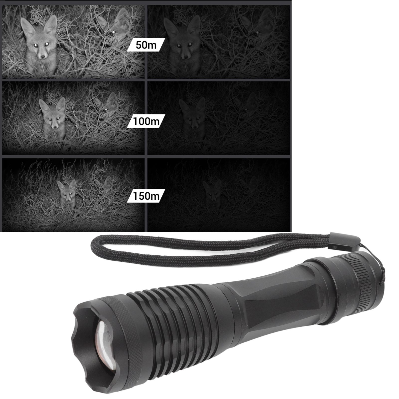 IR Flashlight Aluminum Alloy 850nm Portable Night Vision Zoom Flashlight Fit view 11