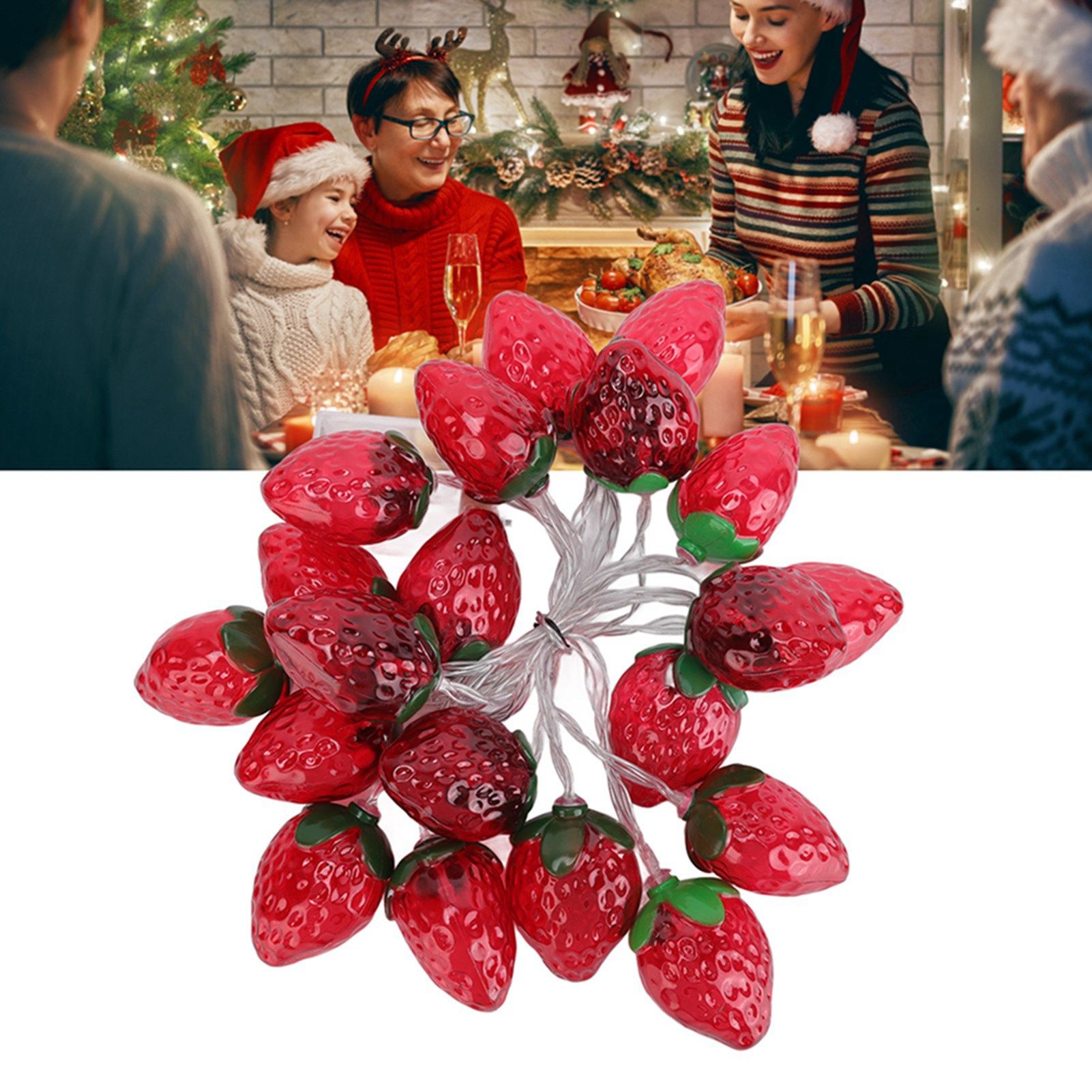 9.8ft 20LEDs Fruit String Lights Battery Operated Strawberry Lamp String view 11