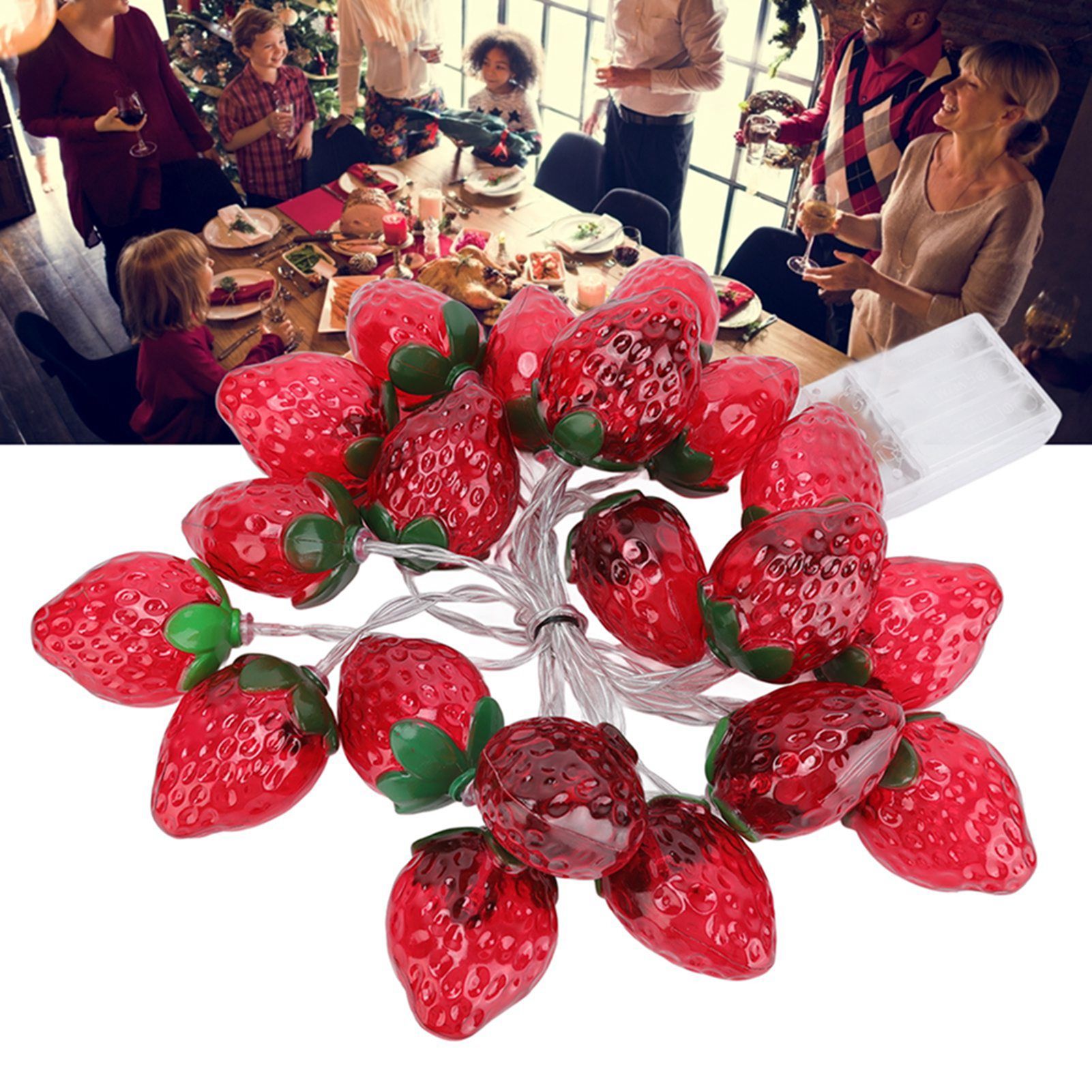 9.8ft 20LEDs Fruit String Lights Battery Operated Strawberry Lamp String view 12