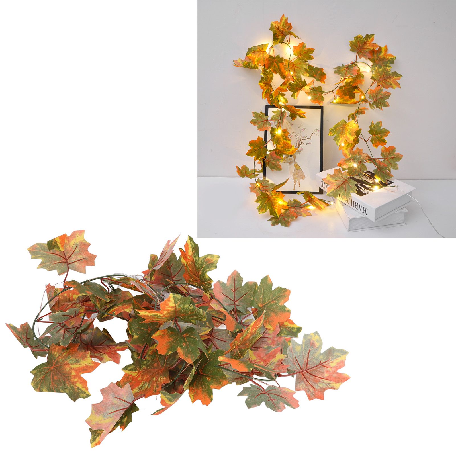 LED Maple Leaves String Light Plastic 2.2m 20LEDs Warm Light Autumn Decoration view 11