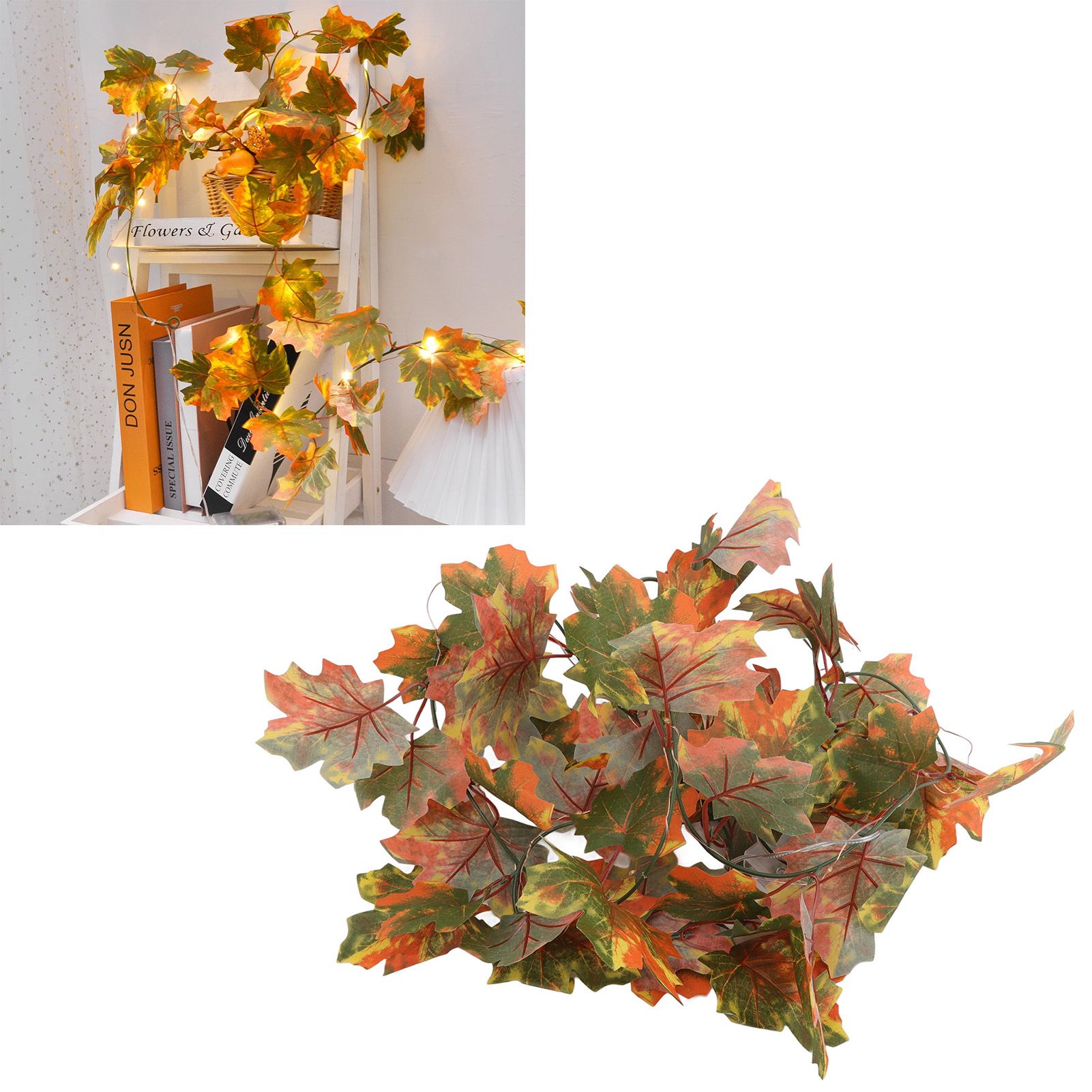 LED Maple Leaves String Light Plastic 2.2m 20LEDs Warm Light Autumn Decoration view 12
