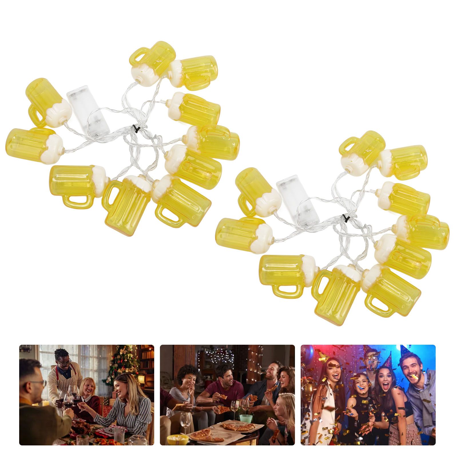 2pcs Beer String Lights 6.5ft 10LED Holiday Party Decorative String Lights for view 12