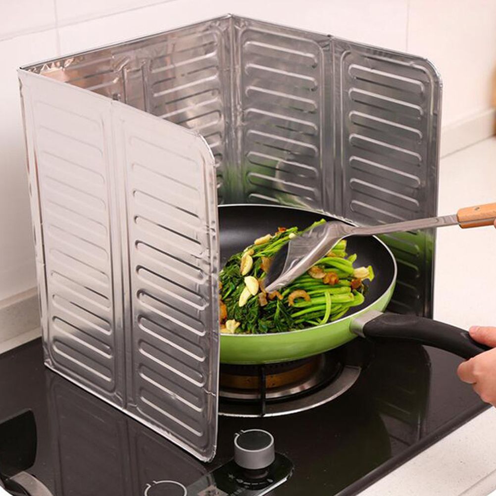 3 Sided Splatter Guard Kitchen Splatter Shield Foldable Oil Proof Plate Board view 2
