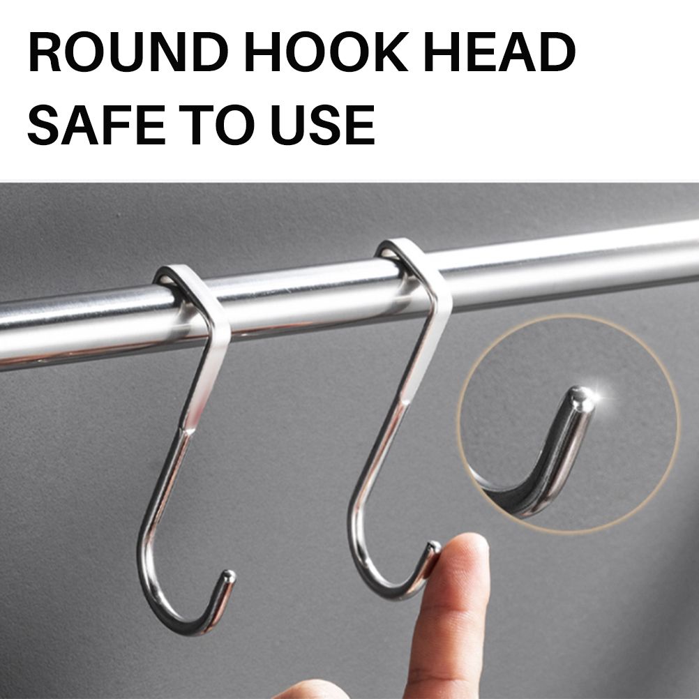 5pcs 304 Stainless Steel Cupboard Drawer Dual Hook Cabinet Hanger Towel Hooks view 2