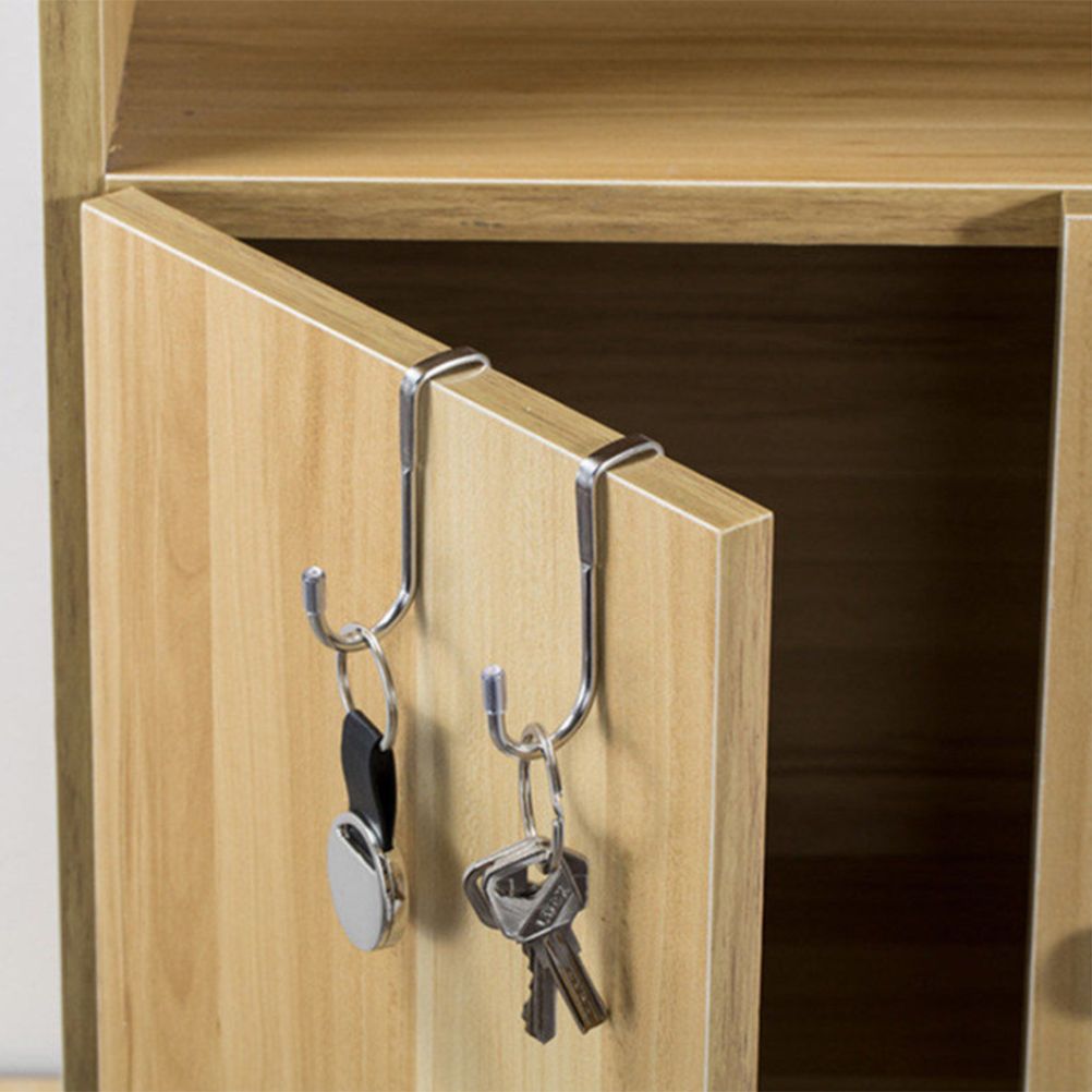 5pcs 304 Stainless Steel Cupboard Drawer Dual Hook Cabinet Hanger Towel Hooks view 5