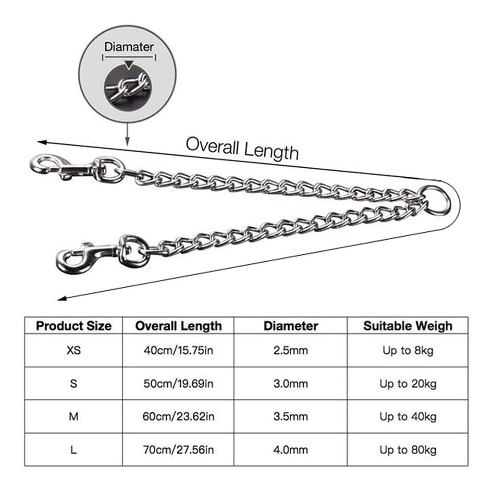 1 pcs Pets Double Head Dog Leash Aluminum Alloy Twin Lead Traction Belt Pets view 3