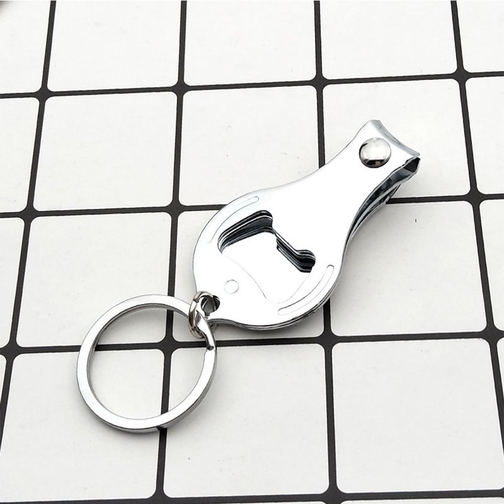 3 In 1 Multifunction Round Bottle Opener Nail Clippers Key Chain view 4