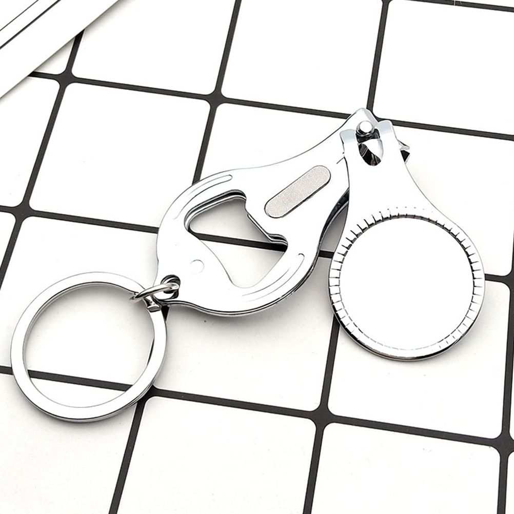 3 In 1 Multifunction Round Bottle Opener Nail Clippers Key Chain view 5