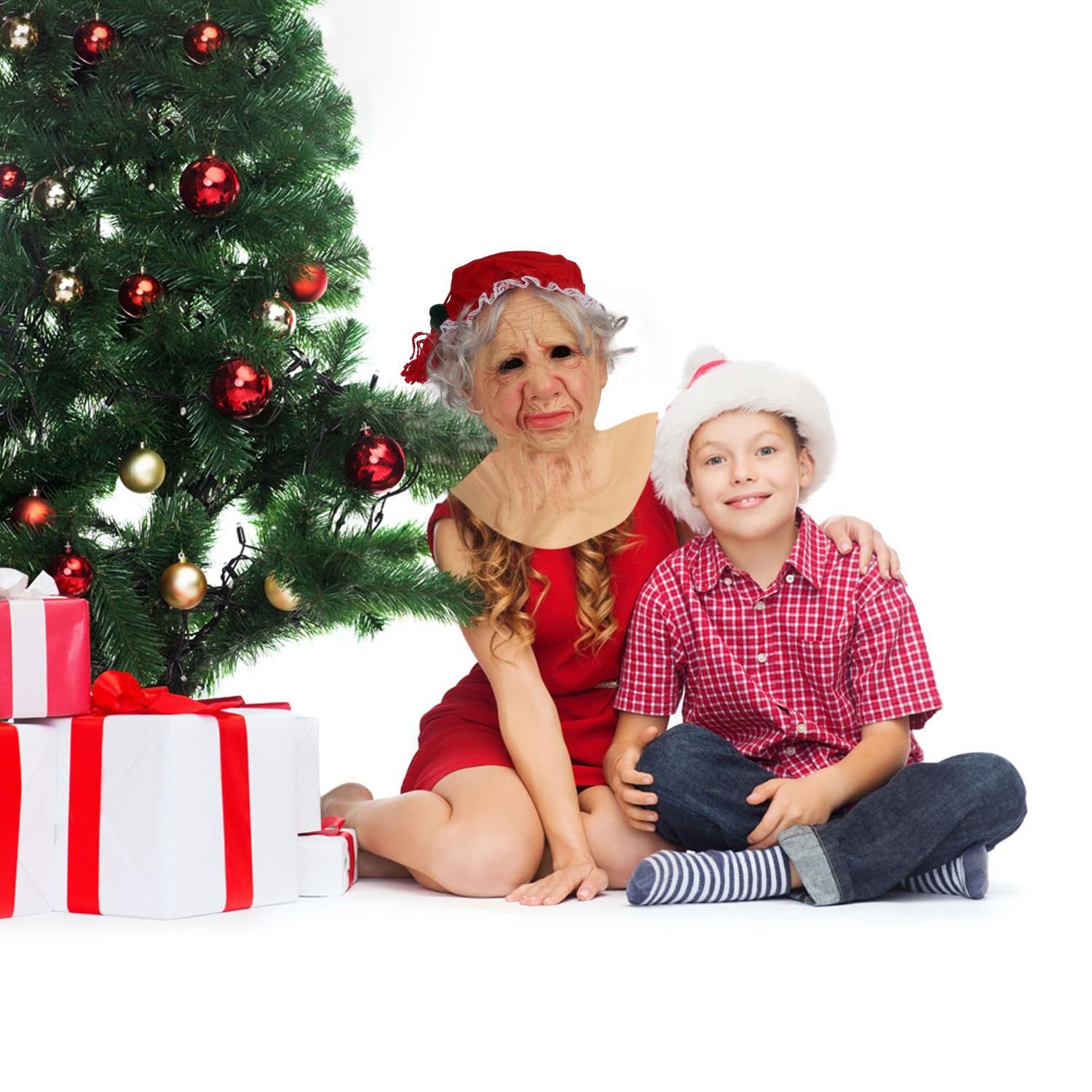 Grandma Christmas Headgear Christmas Headdress Decoration Holiday Soft Latex view 8