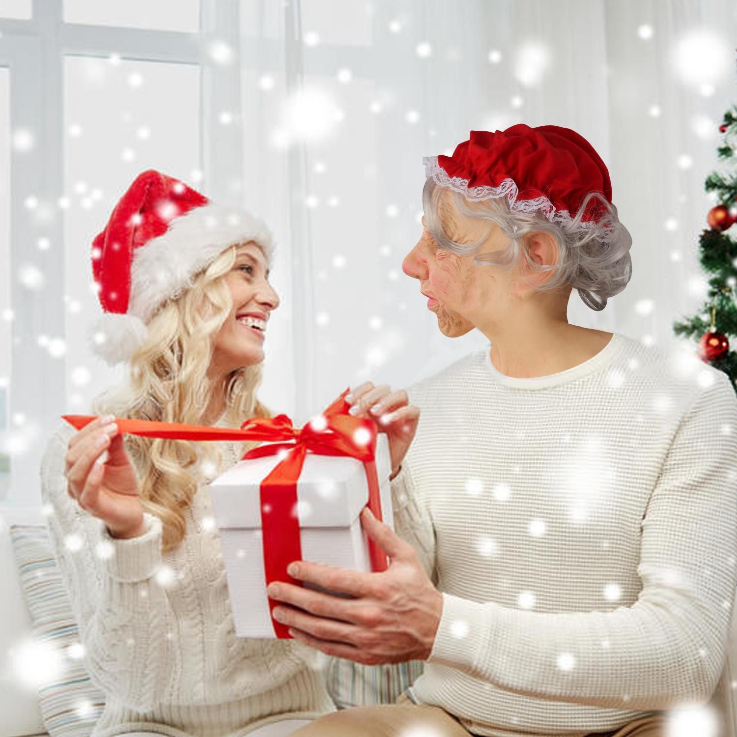 Grandma Christmas Headgear Christmas Headdress Decoration Holiday Soft Latex view 9