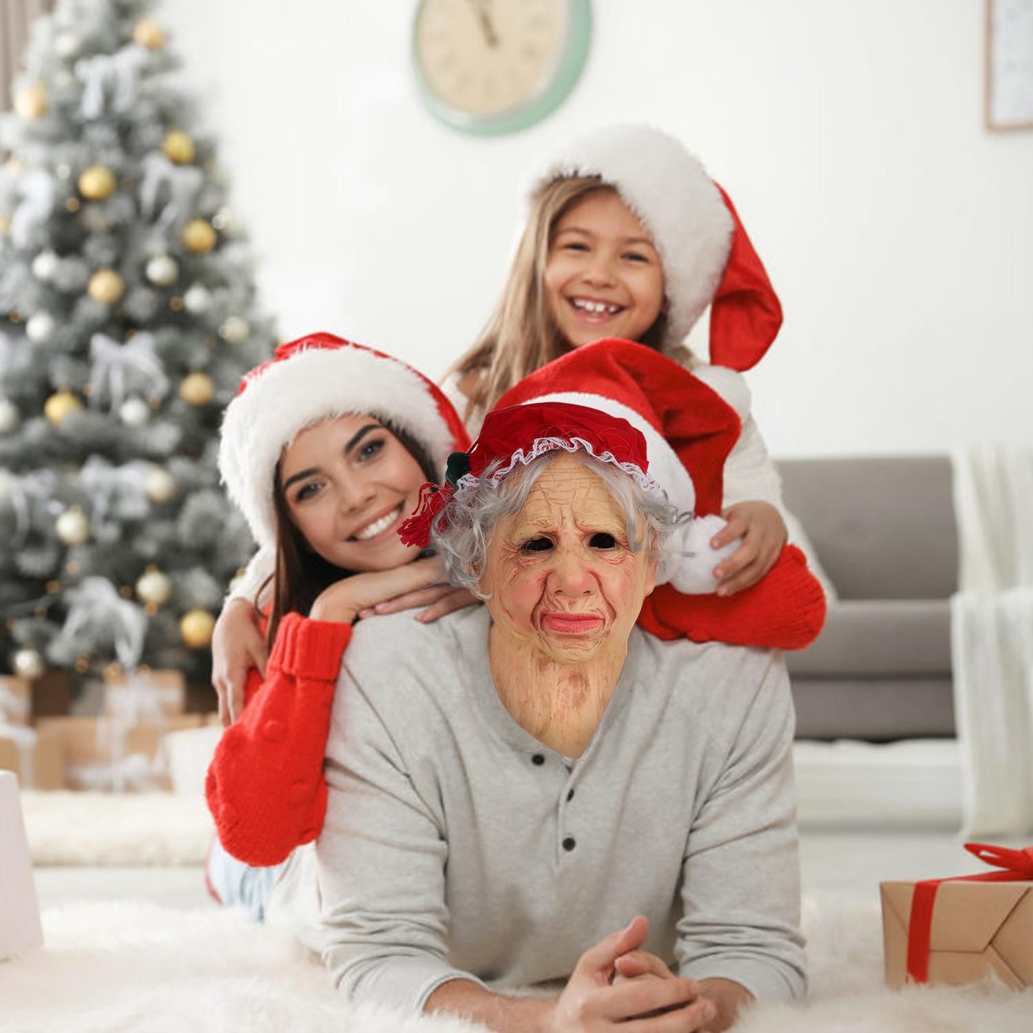 Grandma Christmas Headgear Christmas Headdress Decoration Holiday Soft Latex view 10