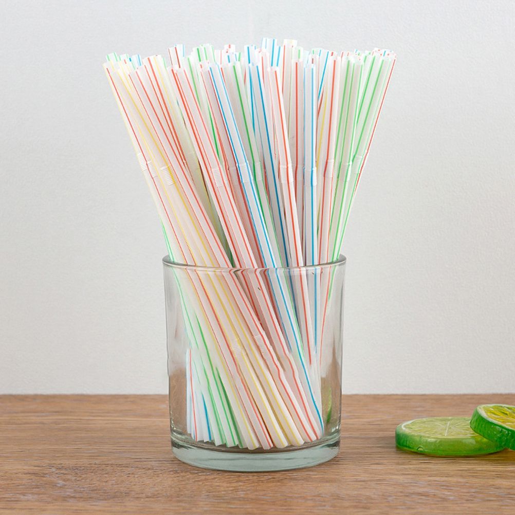 100PCS Disposable Drinking Straws Flexible Plastic Straws Practical Soy Milk view 3