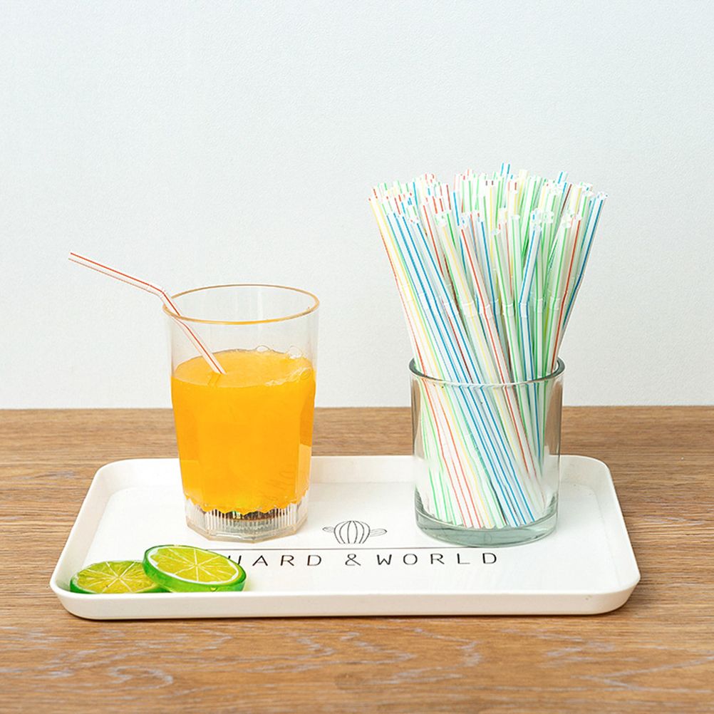 100PCS Disposable Drinking Straws Flexible Plastic Straws Practical Soy Milk view 4