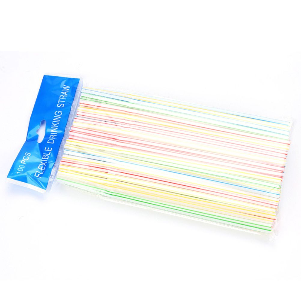 100PCS Disposable Drinking Straws Flexible Plastic Straws Practical Soy Milk view 8