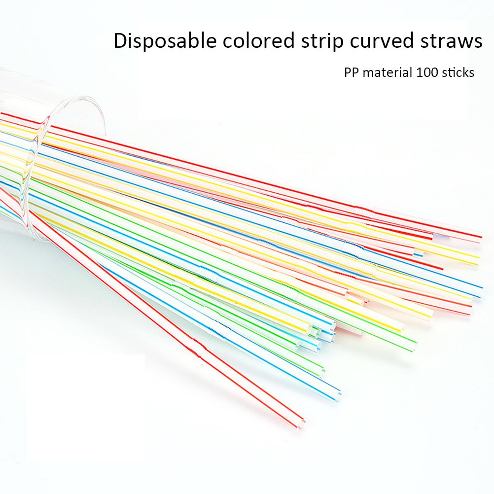 100PCS Disposable Drinking Straws Flexible Plastic Straws Practical Soy Milk view 9