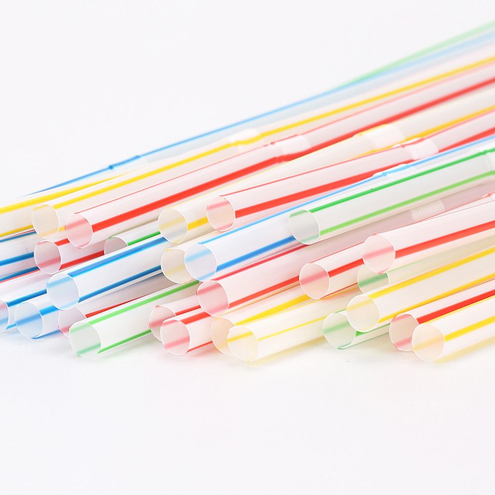 100PCS Disposable Drinking Straws Flexible Plastic Straws Practical Soy Milk view 10