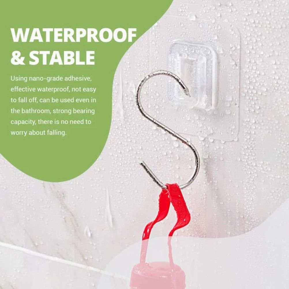 10PCS Double Sided Adhesive Wall Hooks Seamless Hook for Bathroom Kitchen Sockets view 7