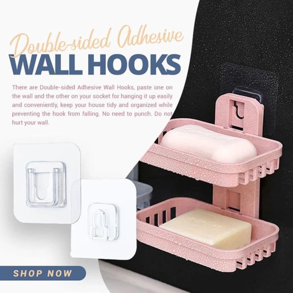10PCS Double Sided Adhesive Wall Hooks Seamless Hook for Bathroom Kitchen Sockets view 11