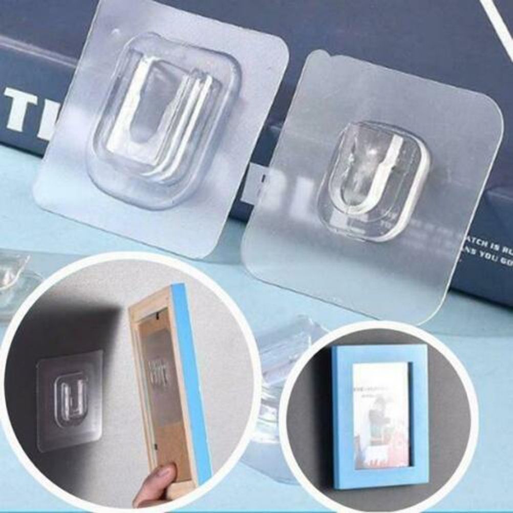 10PCS Double Sided Adhesive Wall Hooks Seamless Hook for Bathroom Kitchen Sockets view 12