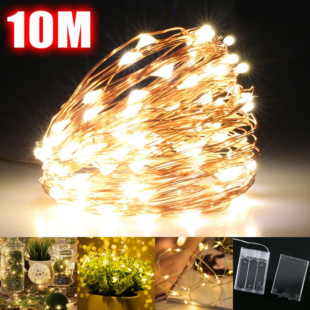 10M LED Fairy String Lights Battery Powered Copper Wire Lamp Waterproof Xmas Decor view 3