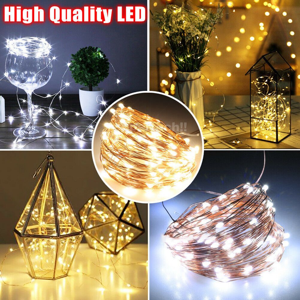 10M LED Fairy String Lights Battery Powered Copper Wire Lamp Waterproof Xmas Decor view 5