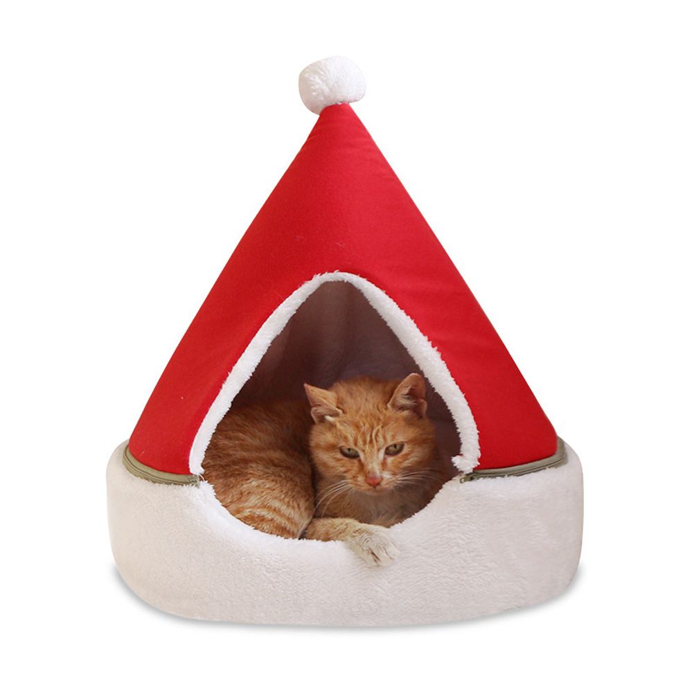 Cat Tent Cave Bed Christmas Tree Cat House Bed Comfortable Triangle Cat Bed