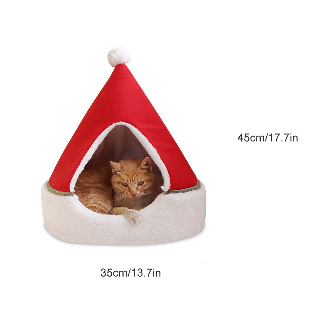 Cat Tent Cave Bed Christmas Tree Cat House Bed Comfortable Triangle Cat Bed view 2