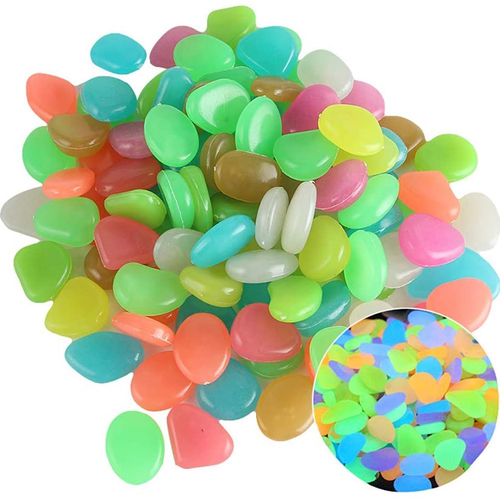 100PCS Luminous Pebbles DIY Decorative Luminous Stones Decorative Stones for