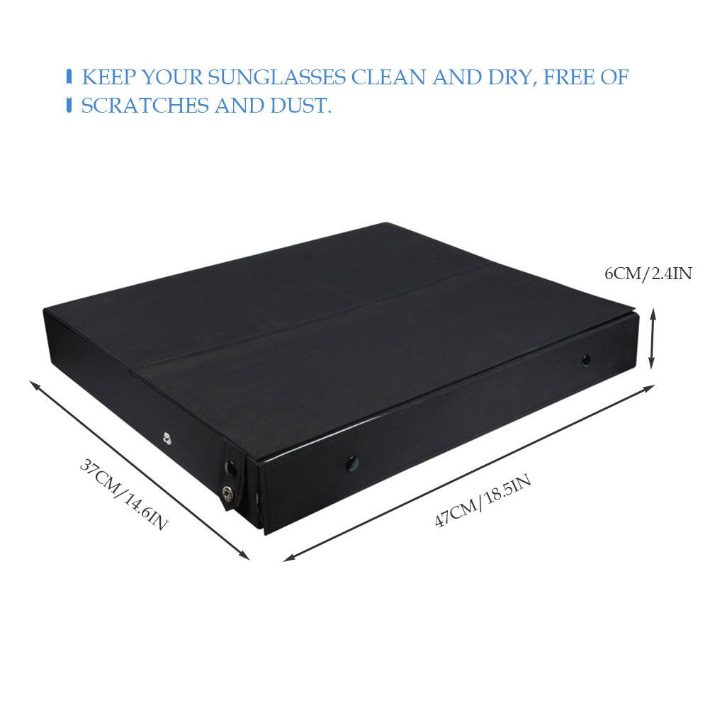 18 Grids PU Leather Eyeglass Glass Display Storage Cases Folding Cover view 3