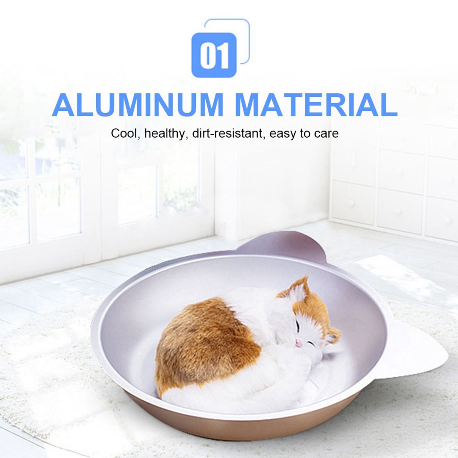 Cat Aluminum Nest Pet Aluminum Cooling Basin Summer Ice Bed for Cat view 2