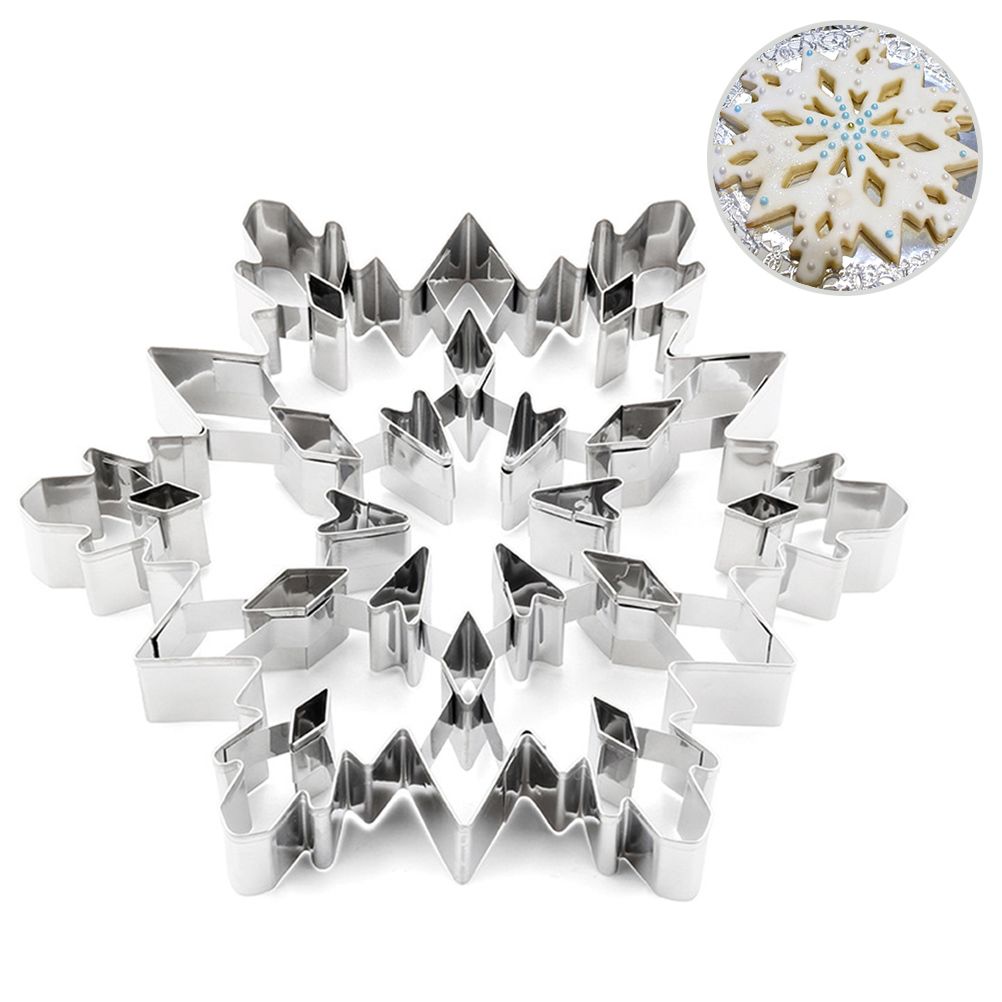 3D Snowflake Cake Mold Stainless Steel Baking Mold Multipurpose Durable view 8