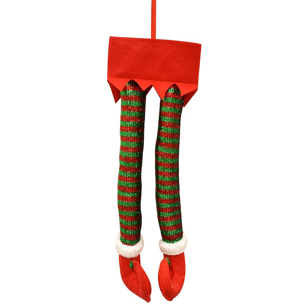 Christmas Santa Elf Legs Plush Stuffed Feet with Shoes Christmas Tree — image 1
