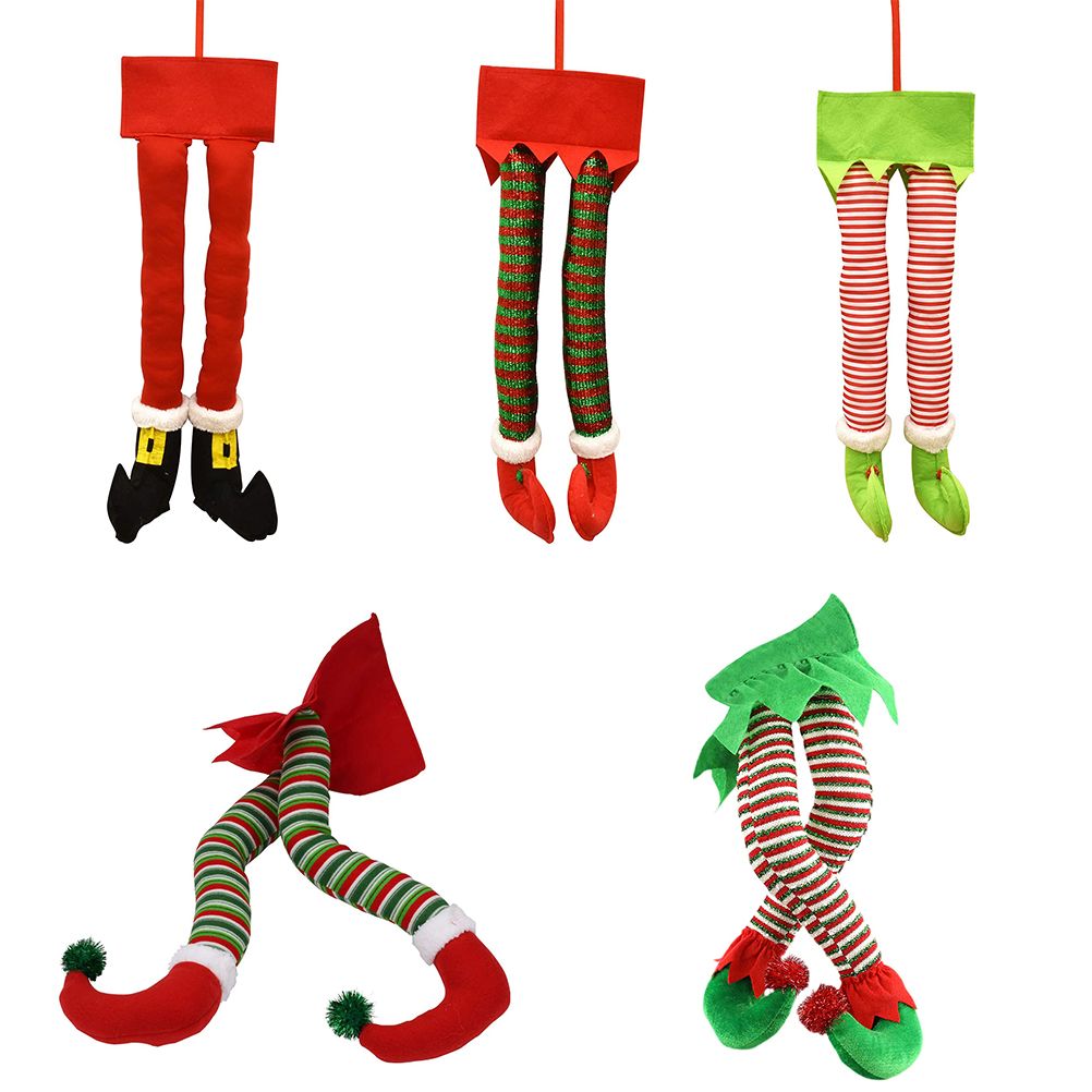 Christmas Santa Elf Legs Plush Stuffed Feet with Shoes Christmas Tree view 7